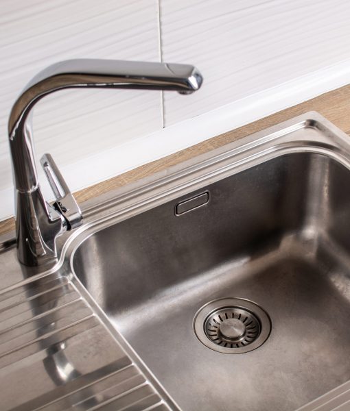 Chrome kitchen sink